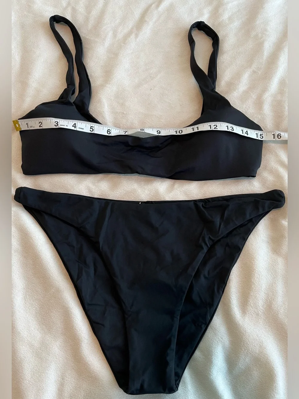 L*Space Bikini Set Prince Top & Camacho Bottom XL Black Resortwear Bathing Suit